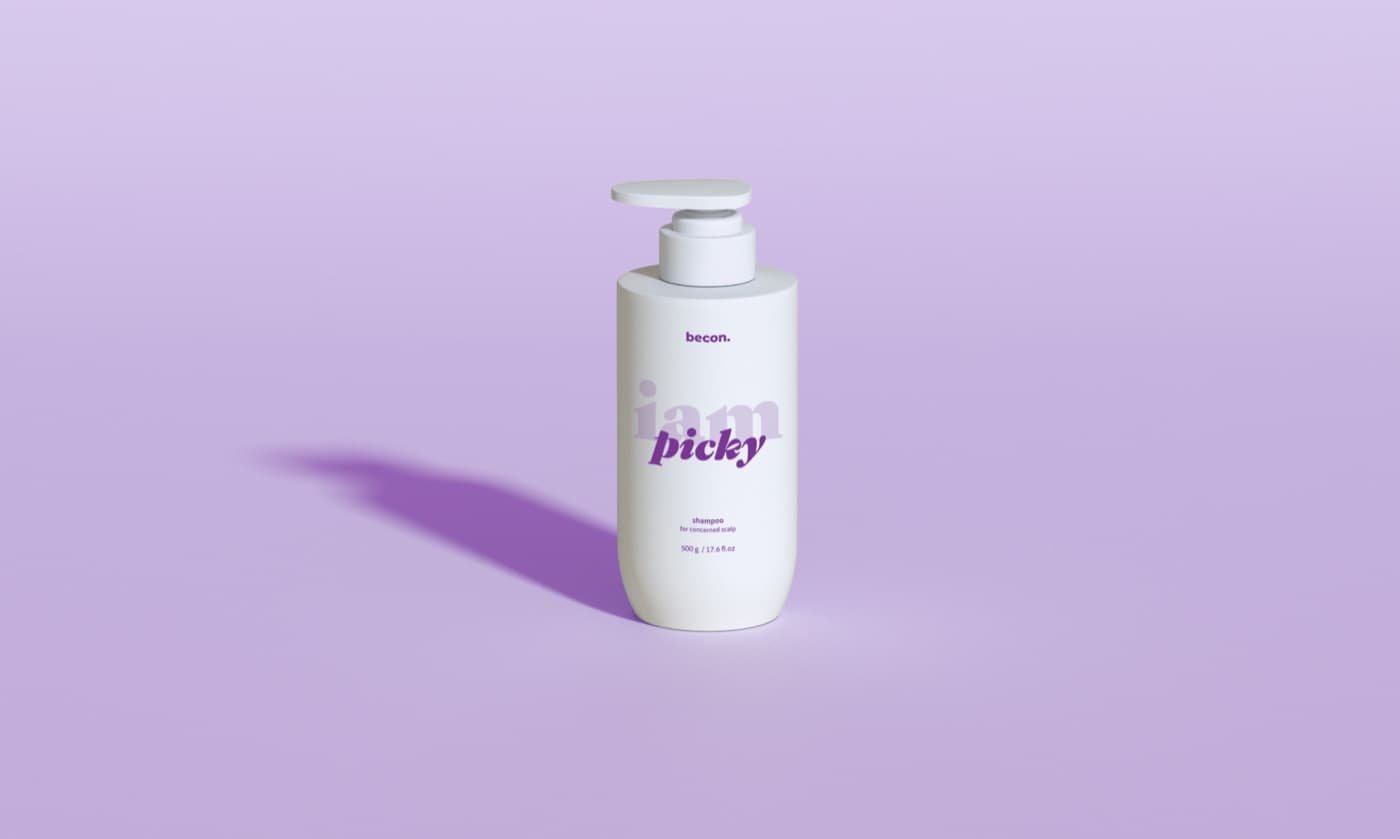 Becon I am Picky shampoo bottle for sensitive and seborrheic scalp